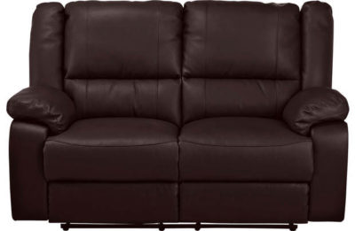 HOME Bruno Leather Effect Regular Manual Recliner Sofa - Blk